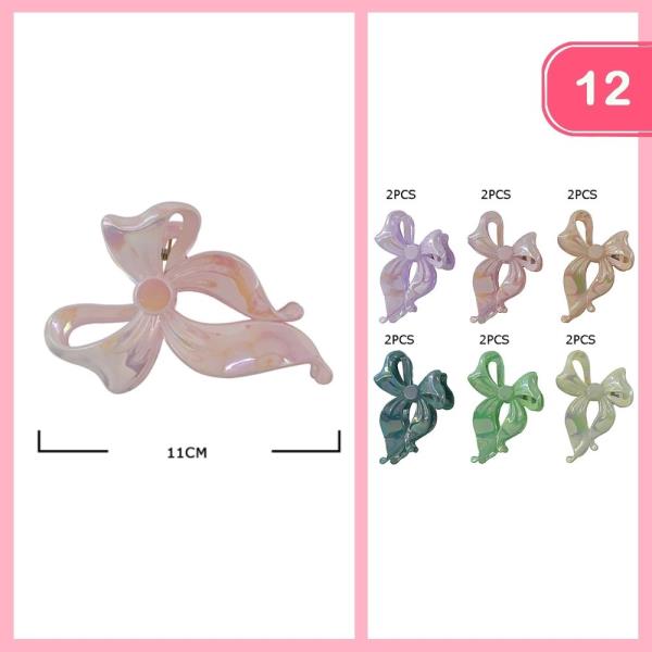 HAIR BOW CLAW CLIP (12 UNITS)