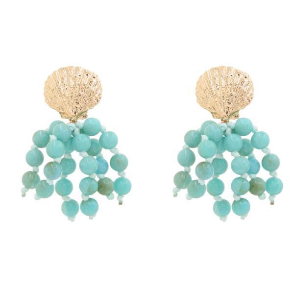 METAL BEAD CLUSTER DROP EARRING