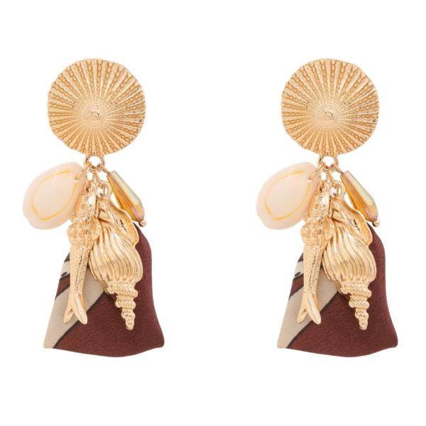 METAL SHELL DANGLE EARRING