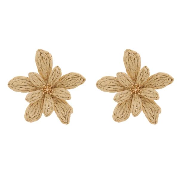 RAFFIA FLOWER STUD EARRING