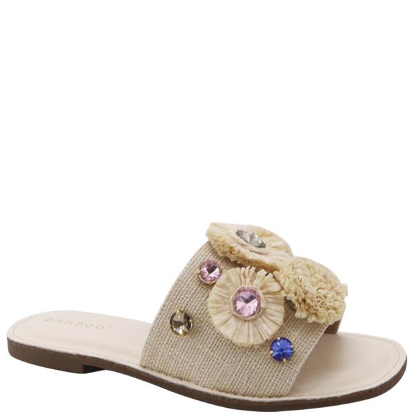 EMBELLISHED RAFFIA SANDAL 12 PAIRS