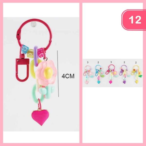 HEART FLOWER KEYCHAIN (12 UNITS)