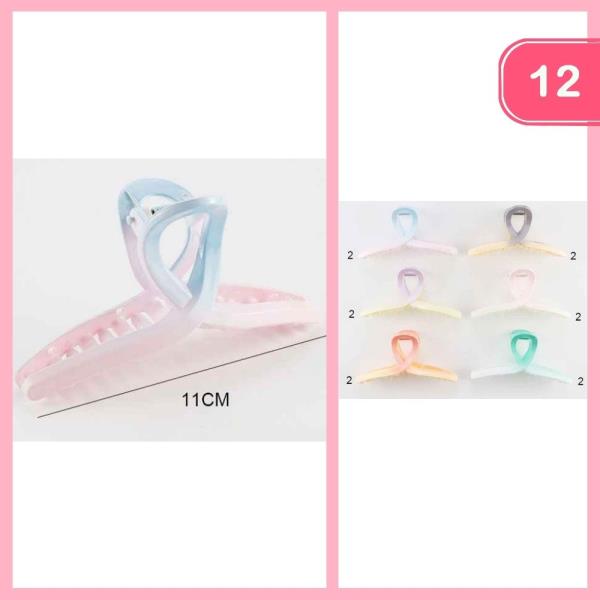 TWO TONE HAIR CLAW CLIP (12 UNITS)