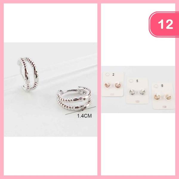 LAYERED HUGGIE HOOP EARRINGS (12 UNITS)