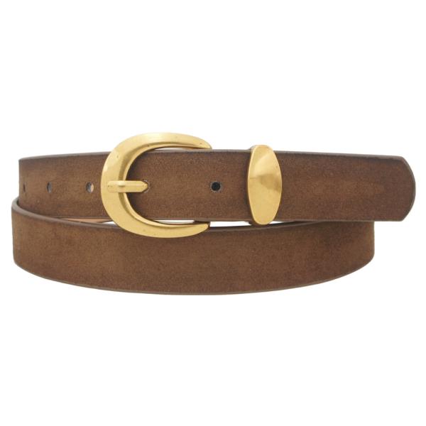 CORE U BUCKLE FAUX SUEDE BELT WITH METAL LOOP