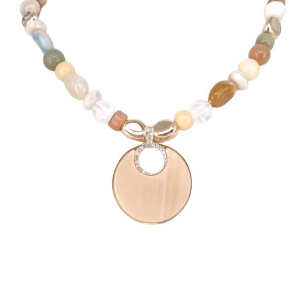 STONE BEADED PENDANT NECKLACE