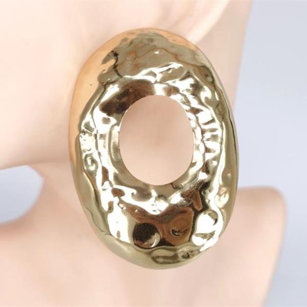 HAMMERED METAL STATEMENT EARRING