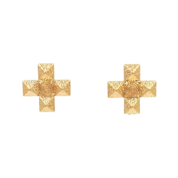 TEXTURED CROSS EARRING