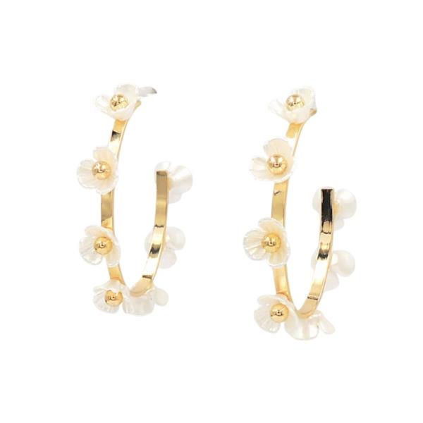 FLOWER HOOP EARRINGS