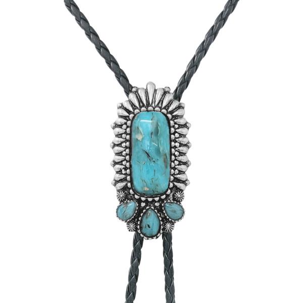 WESTERN MULTI STONE BOLO NECKLACE