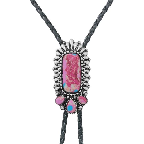WESTERN MULTI STONE BOLO NECKLACE