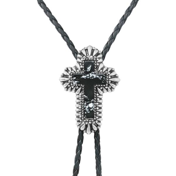 WESTERN CROSS MULTI STONE NECKLACE
