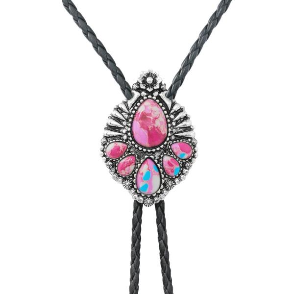 WESTERN MULTI STONE BOLO NECKLACE