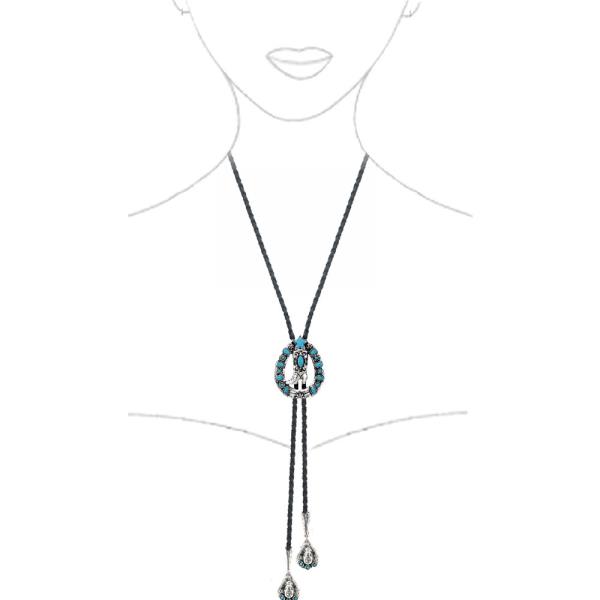 WRSTERN SEMI STONE BOOTH NECKLACE