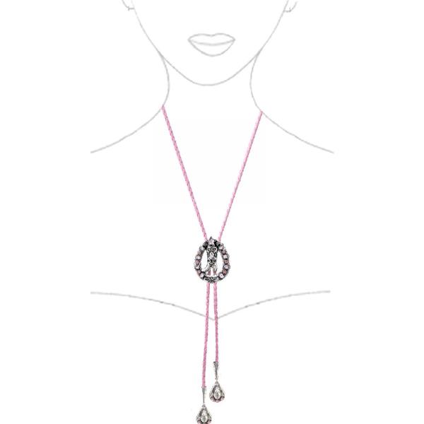 WESTERN SEMI STONE BOOTH NECKLACE