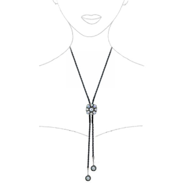 WESTERN SEMI STONE BOLO NECKLACE