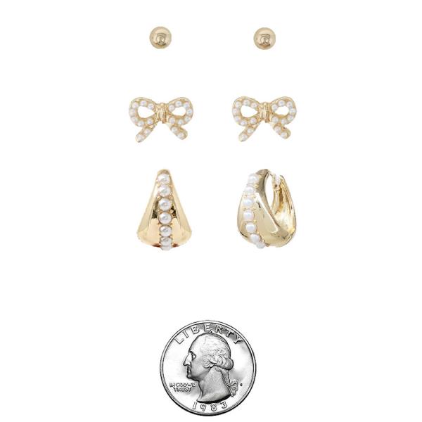 FASHION PEARL 3-1 EARRING SET
