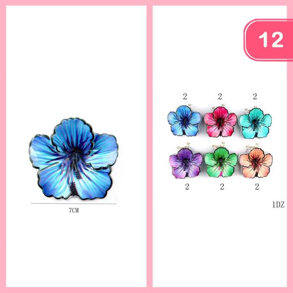 HIBISCUS FLOWER HIAR CLAW CLIP (12 UNITS)