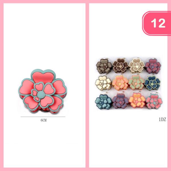 FLOWER HAIR CLAW CLIP (12 UNITS)