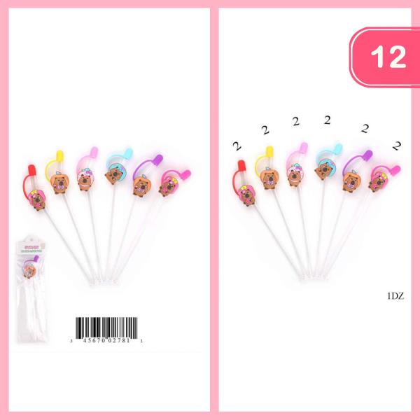 CUTE CAPYBARA STRAWS (12 UNITS)