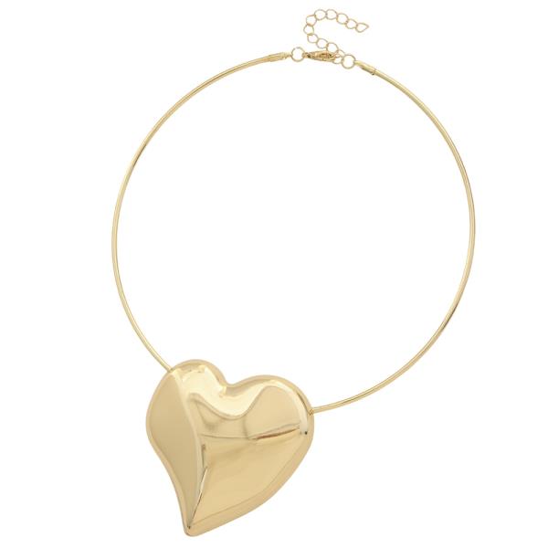 HEART PENDANT CHOKER NECKLACE EARRING SET