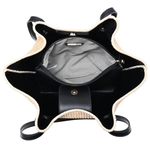 2IN1 WOVEN STRAW LORENZA TOTE W POUCH SET