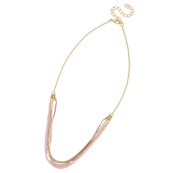 SODAJO MULTI LAYER BEAD CHAIN LINK NECKLACE