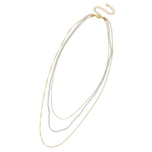 SODAJO LAYER BEAD CHAIN LINK NECKLACE