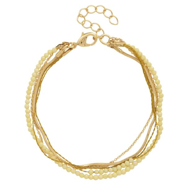 SODAJO LAYER BEAD STRING CHAIN LINK BRACELET