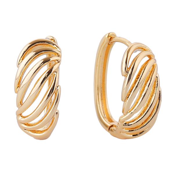14K GOLD WHITE GOLD DIPPED TWISTED MULTI HOOP EARRINGS