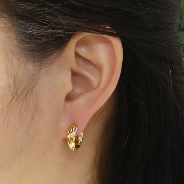 14K GOLD WHITE GOLD DIPPED MINI ROUND HOOP EARRINGS