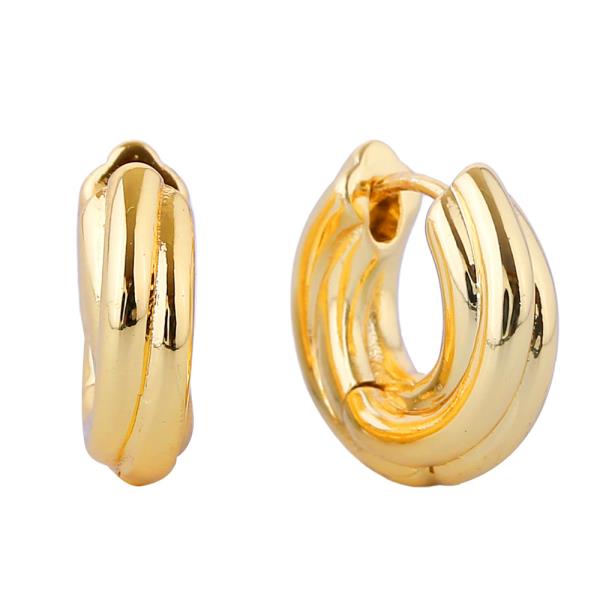 14K GOLD WHITE GOLD DIPPED MINI ROUND HOOP EARRINGS
