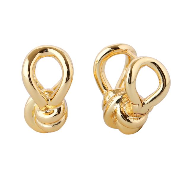 14K GOLD WHITE GOLD DIPPED RIDGED DOME STUD EARRINGS