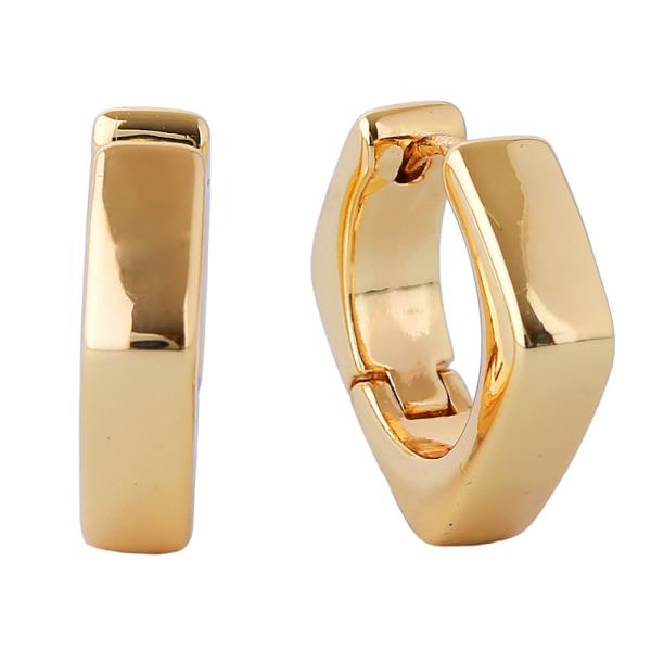 14K GOLD WHITE GOLD DIPPED FLAT EDGE HOOP EARRINGS