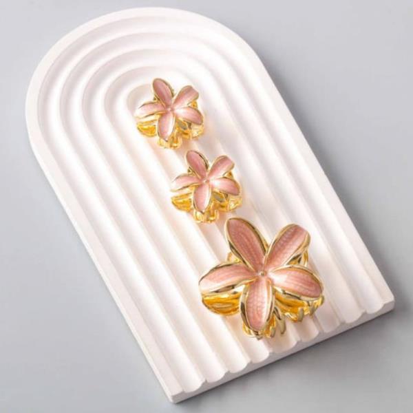 MIXED ENAMEL PLUMERIA CLAW CLIP