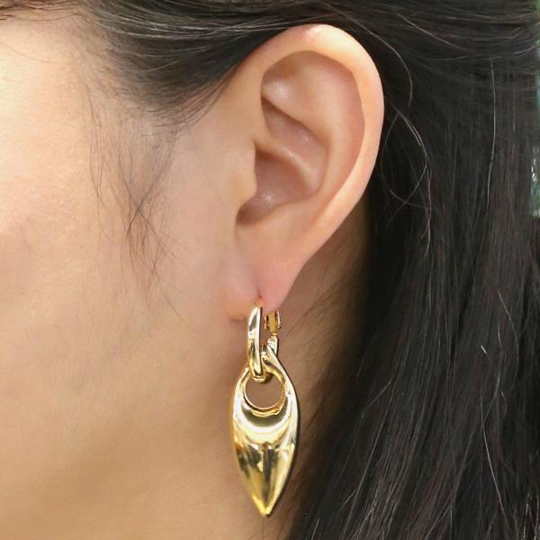 14K GOLD DIPPED POINTED DROP DANGLE EARRINGS