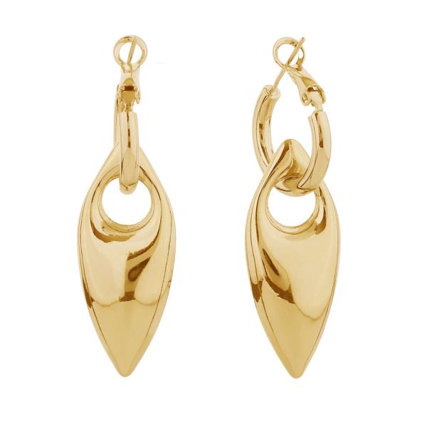 14K GOLD DIPPED POINTED DROP DANGLE EARRINGS