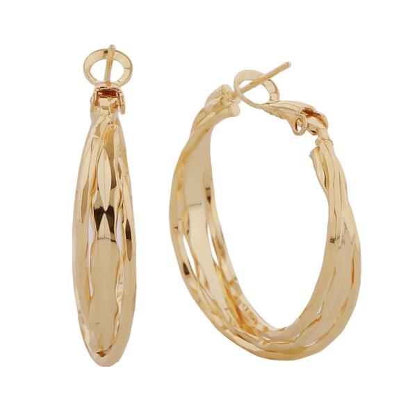 14K GOLD DIPPED POLISHED TEARDROP OMEGA CLOSURE EARRINGS