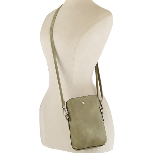 TEXTURED PLAIN COLOR CROSSBODY BAG