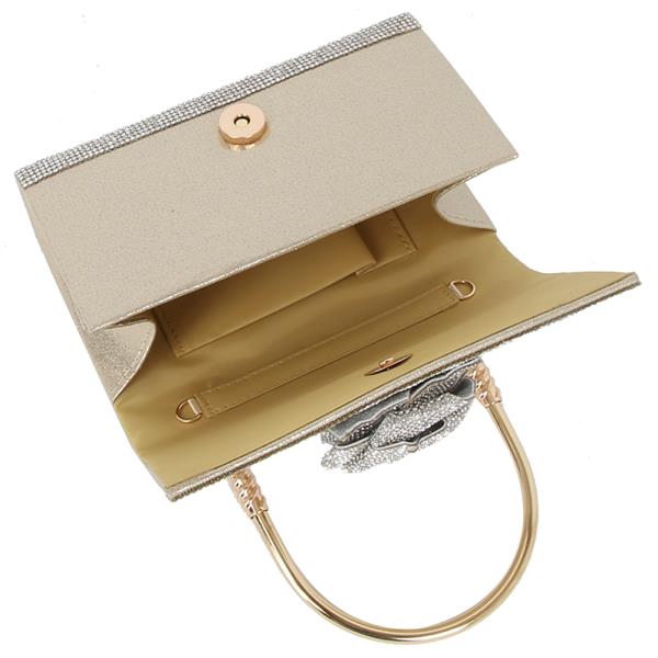 RHINESTONE ROSE EVENING BAG
