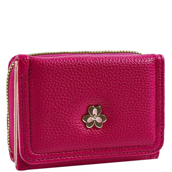 TEXTURED FLORAL EMBLEM WALLET