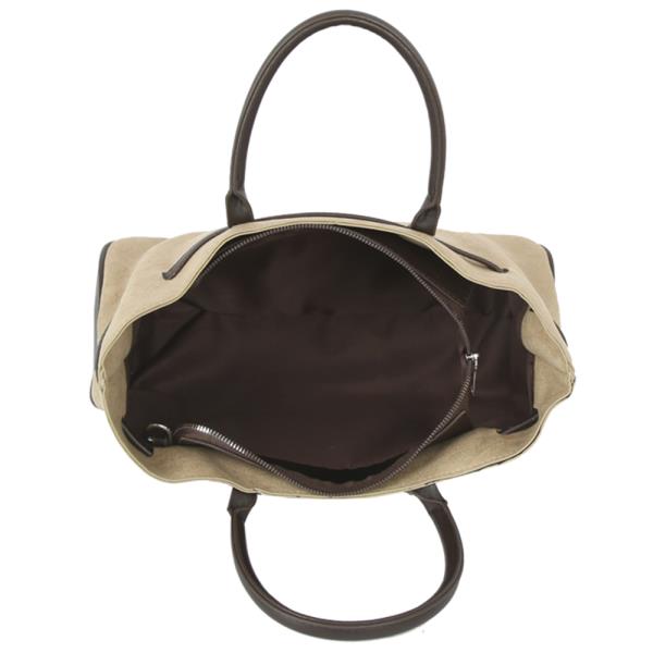 TEXTURED LEATHER BUCKLE DESIGN SATCHEL BAG