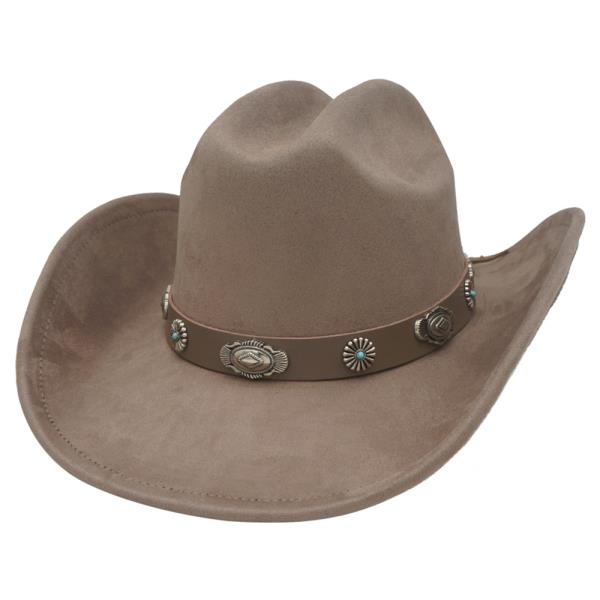 SW CONCHO MIX BANDED MICROSUEDE COWBOY HAT