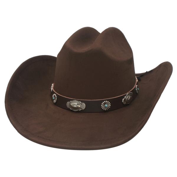 SW CONCHO MIX BANDED MICROSUEDE COWBOY HAT