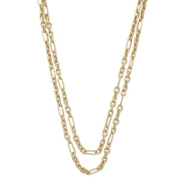 METAL CHAIN LINK LAYER NECKLACE