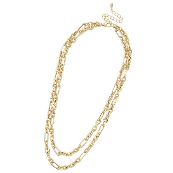 METAL CHAIN LINK LAYER NECKLACE