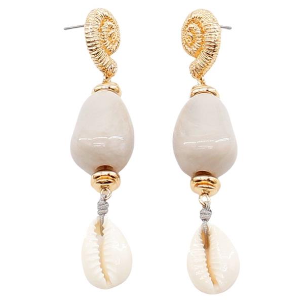 MULTI SHELL DANGLE EARRINGS