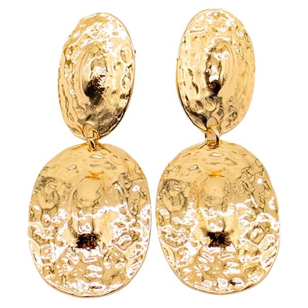 HAMMERD DOUBLE OVAL CIRCLE DANGLE EARRINGS