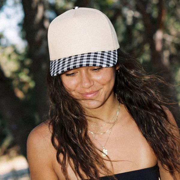 CC BIG GINGHAM CHECK TRUCKER HAT