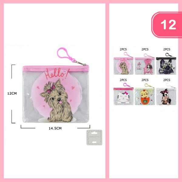 CUTE ANIMAL COIN POUCH KEYCHAIN (12 UNTIS)